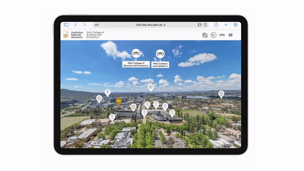 Image of iPad with virtual tour being displayed