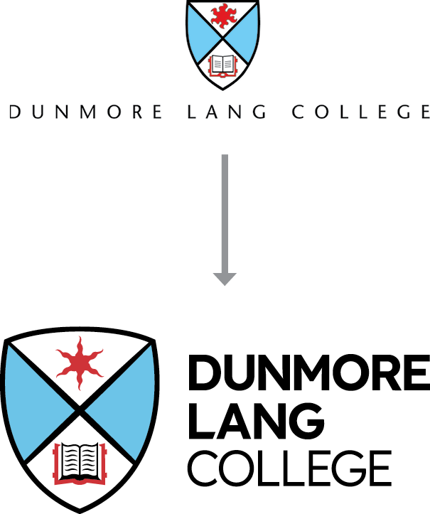 Before and after redesign of crest